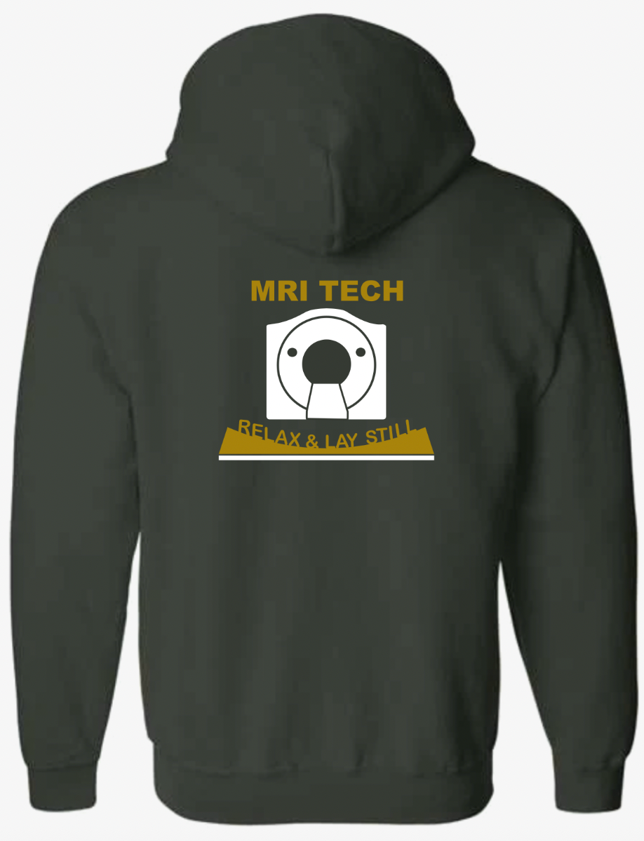 MRI Tech Team Hoodie. (forest green color)