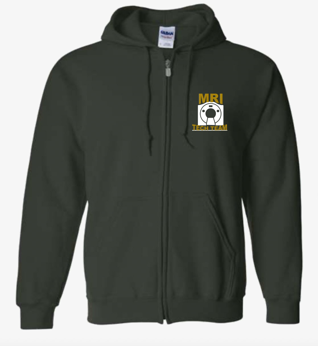 MRI Tech Team Hoodie. (forest green color) - Image 2