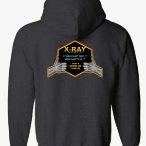 Radiology Team Full Zip Hoodie. (X-RAY) in Black