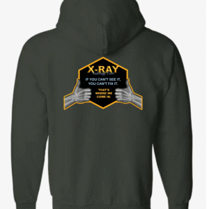 Radiology Team Full Zip Hoodie. (X-RAY) in Forest Green color